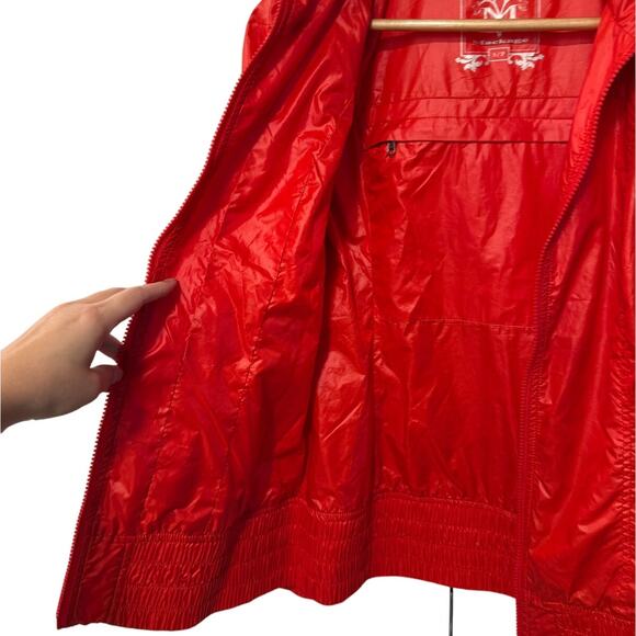NEW! Mackage Womans S Perla Rain Jacket $750 Waterproof Coat Hidden Hood Red - Picture 8 of 13